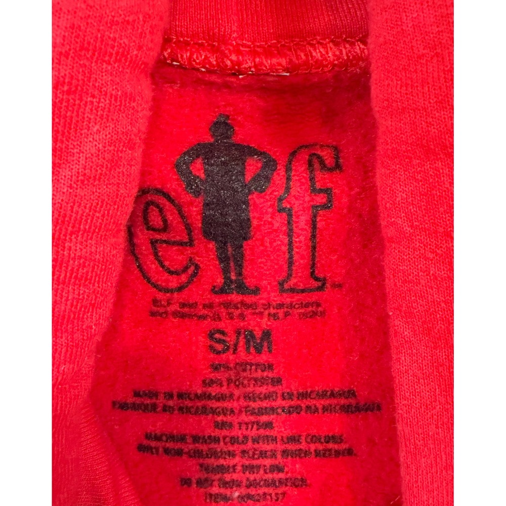 Elf Movie Buddy the Elf Red Graphic Hoodie Sweatshirt Size S/M Christmas Holiday - Picture 3 of 7